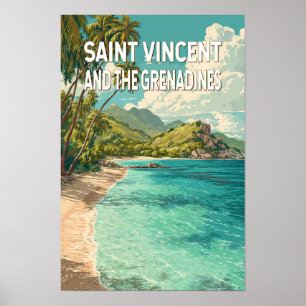 Saint Vincent and the Grenadines Illustration Poster