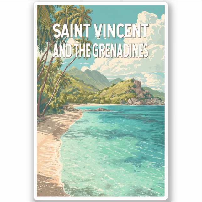 Saint Vincent and the Grenadines Illustration Sticker (Front)