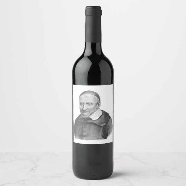 Saint Vincent de Paul Gentle Mercy Art Wine Label (Front)