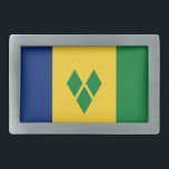 Saint Vincent Flag Belt Buckle<br><div class="desc">Patriotic flag of Saint Vincent and the Grenadines.</div>