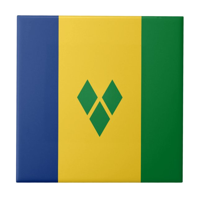 Saint Vincent Flag Ceramic Tile (Front)