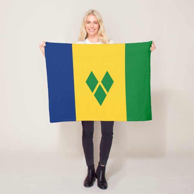 Saint Vincent Flag Fleece Blanket (In Situ)