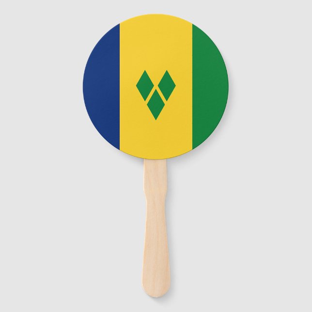 Saint Vincent Flag Hand Fan (Front)