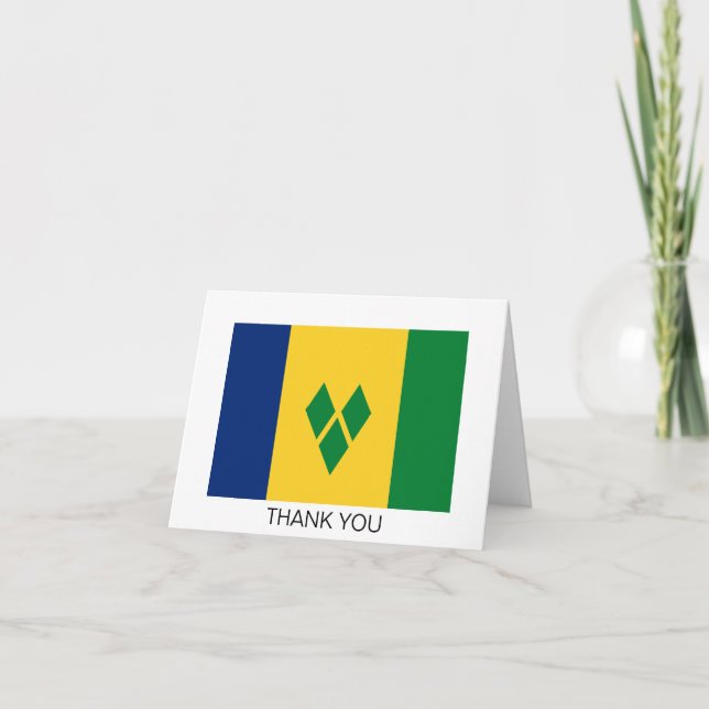 Saint Vincent Flag Letterpress Thank You Card (Front)