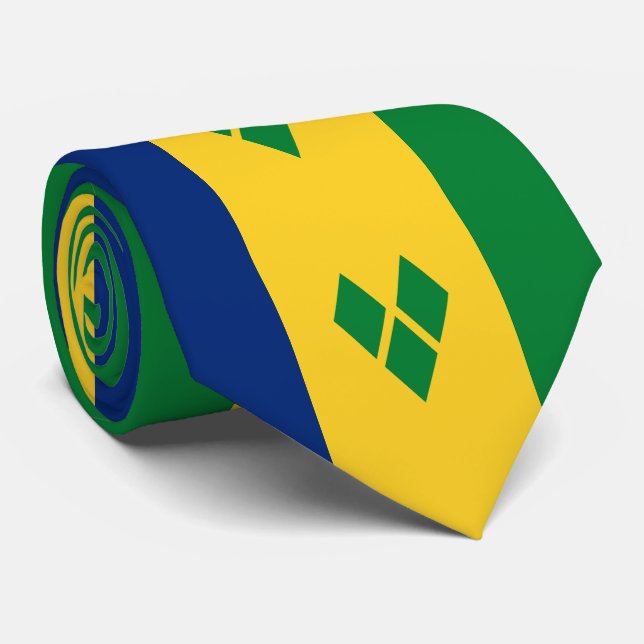 Saint Vincent Flag Neck Tie (Rolled)