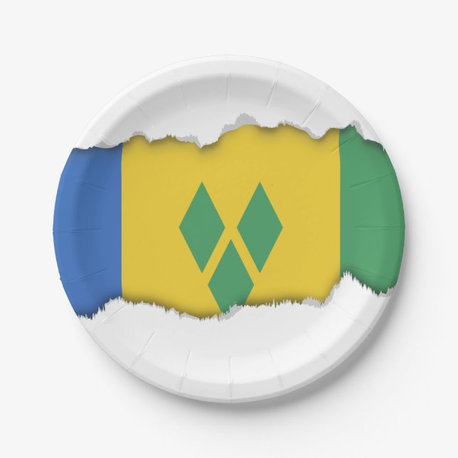 Saint Vincent Flag Paper Plates (Front)