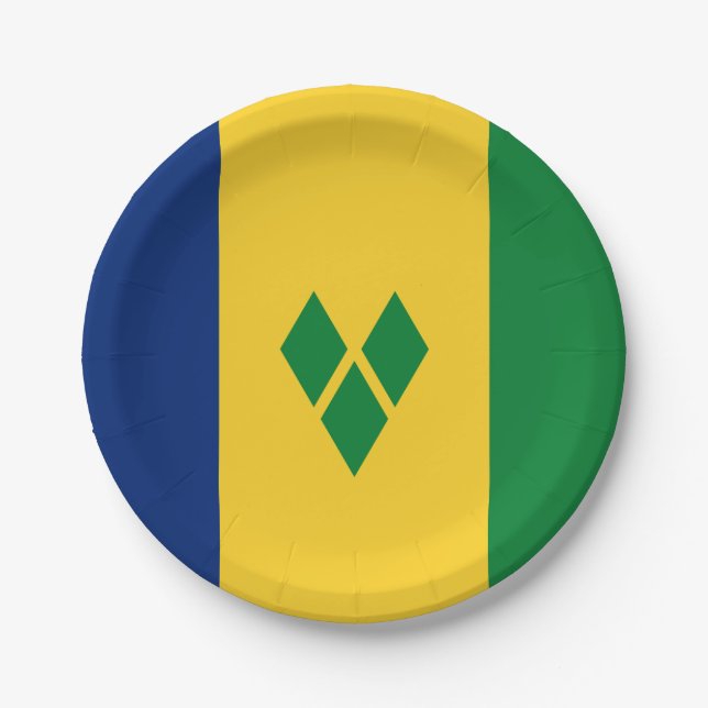 Saint Vincent Flag Paper Plates (Front)