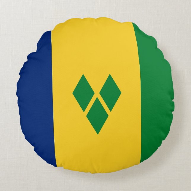 Saint Vincent Flag Round Pillow (Front)