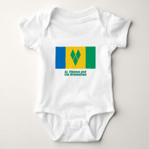 Saint Vincent Flag with Name Baby Bodysuit