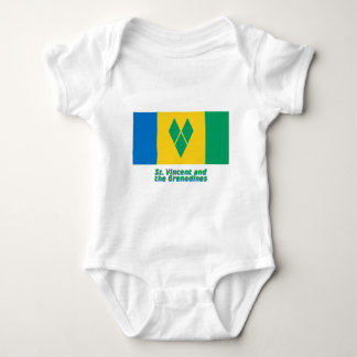 Saint Vincent Flag with Name Baby Bodysuit