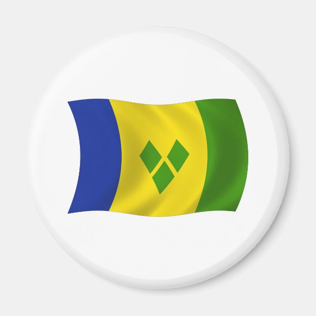 Saint Vincent Grenadines Flag Magnet (Front)
