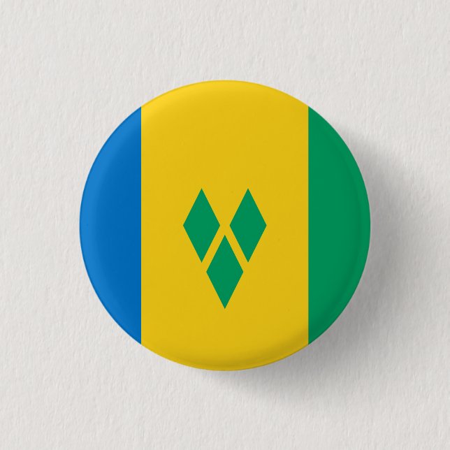 Saint Vincent & the Grenadines Flag Button (Front)