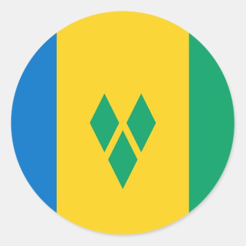 Saint Vincent  the Grenadines Flag Classic Round Sticker