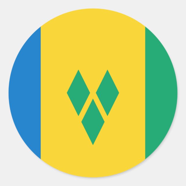 Saint Vincent & the Grenadines Flag Classic Round Sticker (Front)