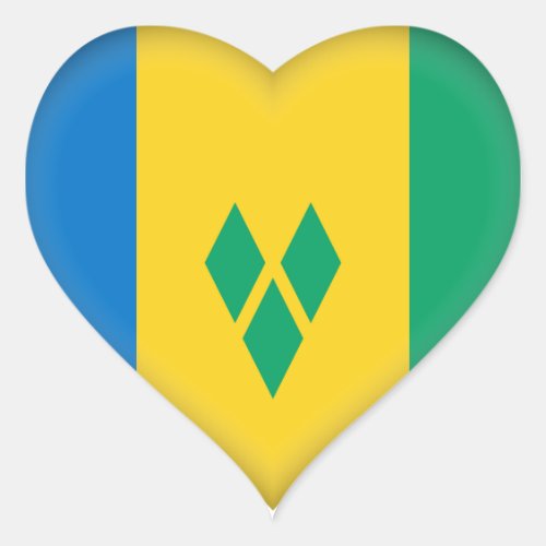 Saint Vincent  the Grenadines Flag Heart Sticker