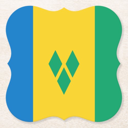 Saint Vincent  the Grenadines Flag Paper Coaster