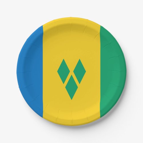 Saint Vincent  the Grenadines Flag Paper Plates