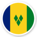 Saint Vincent & the Grenadines Flag Round Sticker