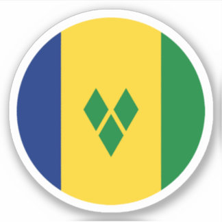 Saint Vincent & the Grenadines Flag Round Sticker