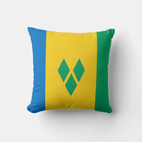 Saint Vincent  the Grenadines Flag Throw Pillow
