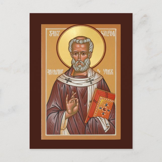 Saint Wilfred of York Prayer Card (Front)