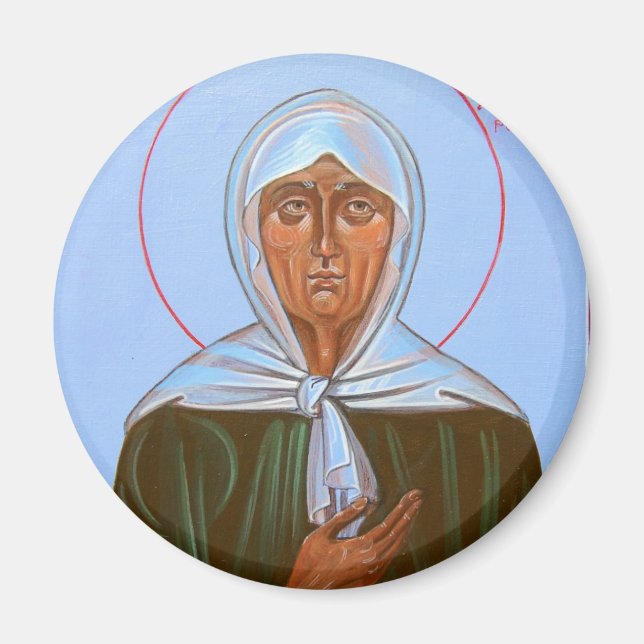Saint Xenia of St Petersburg orthodox icon magnet (Front)