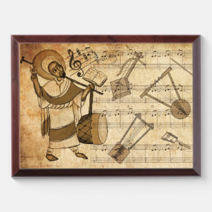 Saint Yared & The Ethiopian Music Instrument Award Plaque