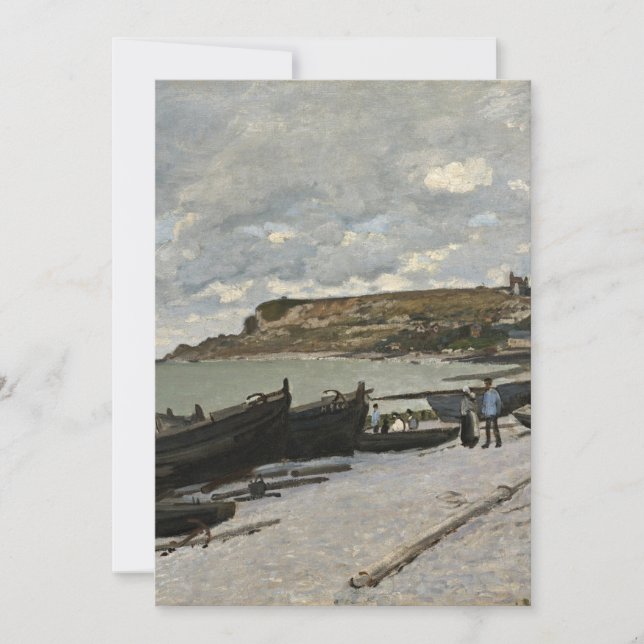 Sainte-Adresse by Monet - Boats Sea Cloudy Sky Card (Front)