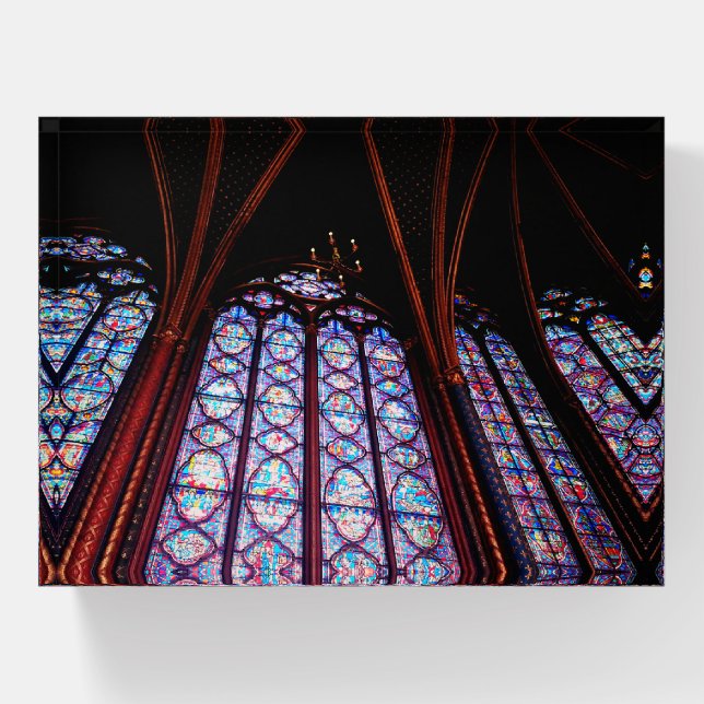 Sainte-Chapelle stained glass in Paris Photo Paperweight (Front)