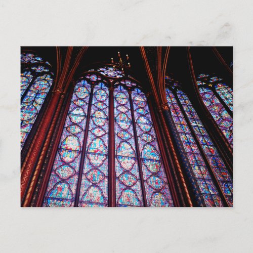 Sainte_Chapelle stained glass in Paris Photo Postcard