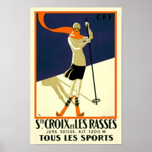 Sainte Croix Les Rasses Switzerland Vintage Travel Poster
