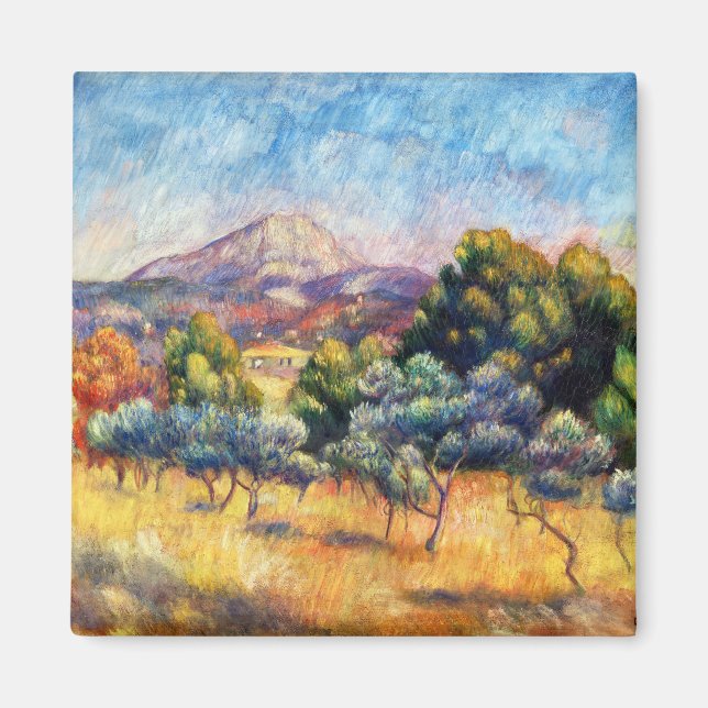 Sainte-Victoire Mountain by Pierre-Auguste Renoir Magnet (Front)