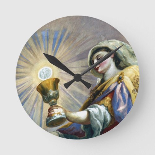 saintly cup round clock