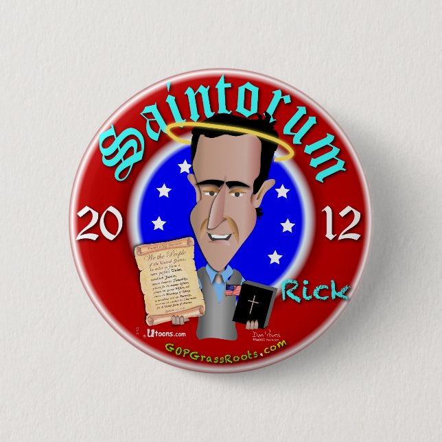 Saintorum Wins Big Pinback Button (Front)
