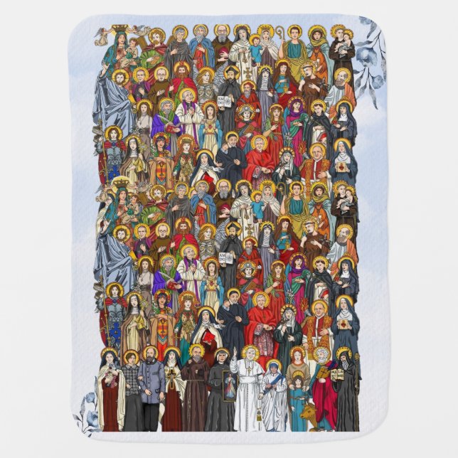 Saints, All saints, Catholic Saints Baby Blanket (Front)