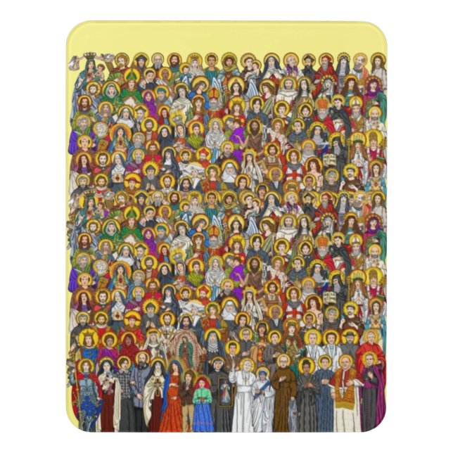 Saints, All saints, Catholic Saints Door Sign (Contemporary Vert)