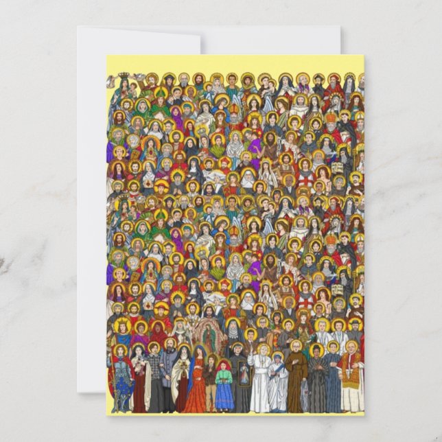 Saints, All saints, Catholic Saints Thank You Card (Front)