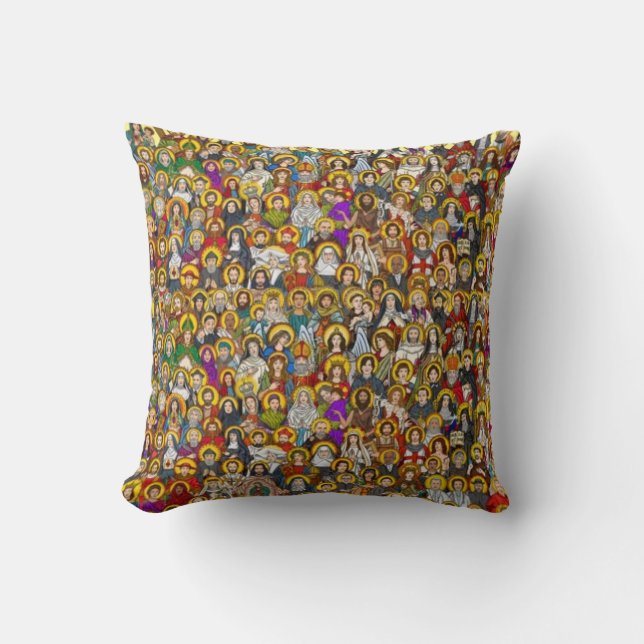 Saints, All saints, Catholic Saints Throw Pillow (Front)
