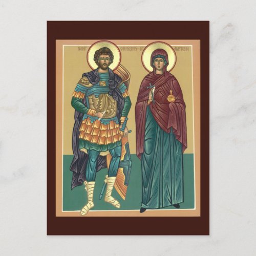 Saints Anastasia and Chrysogonus Prayer Card