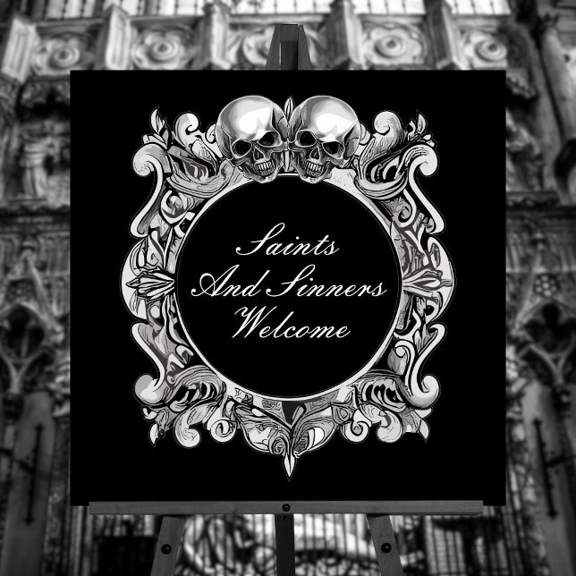Saints And Sinners Halloween Party Welcome Sign (Saints And Sinners Halloween Party Welcome Sign)