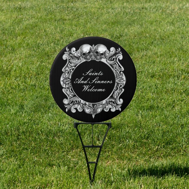 Saints And Sinners Halloween Party Welcome Sign (Insitu)