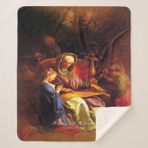 Saints Anne and Joachim, Parents of Mary Sherpa Blanket