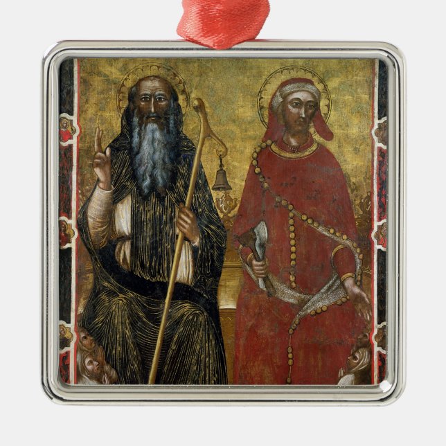 Saints Anthony Abbot and Eligius - Painted process Metal Ornament (Front)