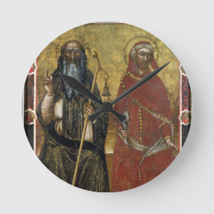Saints Anthony Abbot and Eligius - Painted process Round Clock