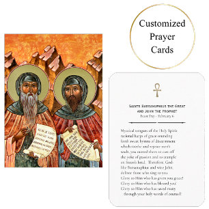 Saints Barsanuphius John the Prophet Prayer Card