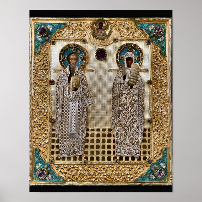 Saints Basil & Paraskeva Orthodox Christian Print  (Front)