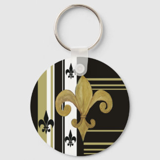 Saints Black and Gold Fleur de lis Keychain