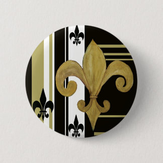 Saints Black and Gold Fleur de lis Pinback Button