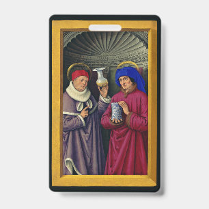 Saints Cosmas and Damian by Jean Bourdichon Badge