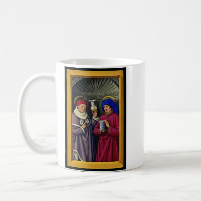 Saints Cosmas and Damian by Jean Bourdichon Coffee Mug (Left)